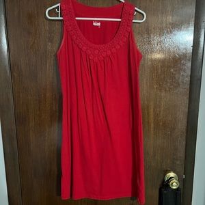 Basic Editions Dress w/ Embroidered Floral Design